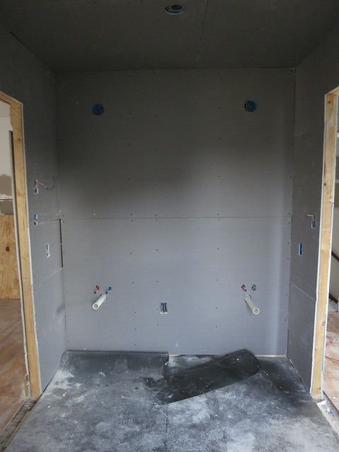 blueboard in bathroom